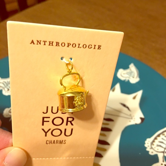 Anthropologie Jewelry - ☕️ 🍵 rare Anthro just for you charms teapot